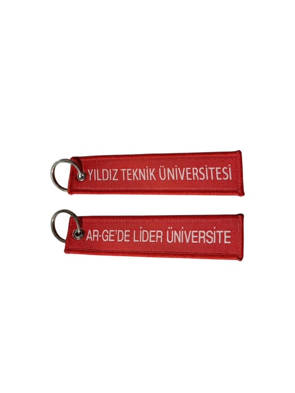 YTÜ Yıldız Store -  - NAKIŞLI ANAHTARLIK Kırmızı Model